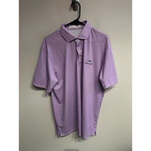 Holderness Bourne Mens XL Blue Pink Geometric Print Pattern Golf Polo
